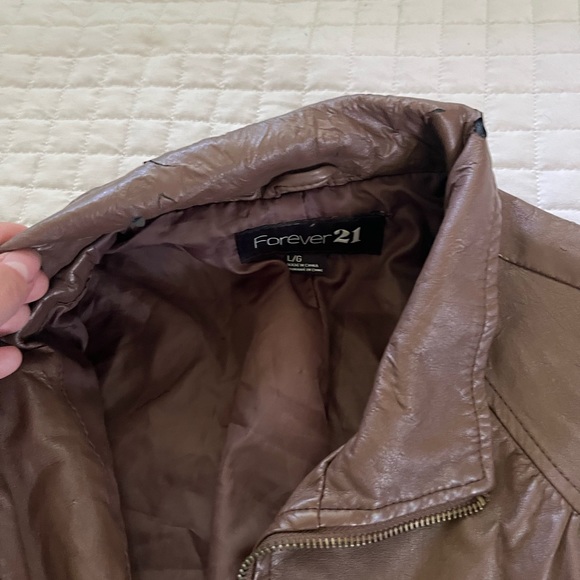 Forever 21 Brown leather jacket - Picture 4 of 4